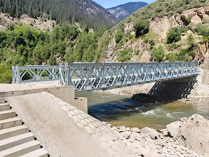 Pont Bailey modulaire de type treillis galvanisé haute résistance CB100 Bailey