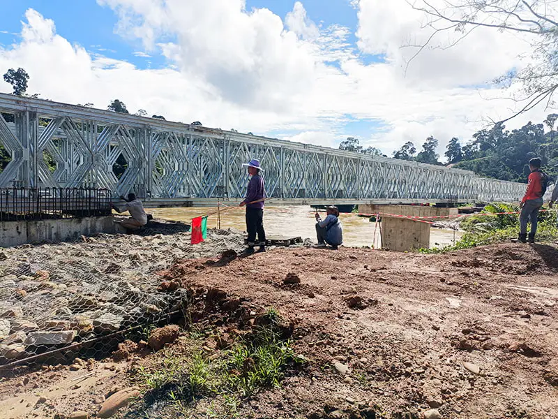 Pont Bailey renforcé galvanisé à une seule rangée et à deux rangées CB 200