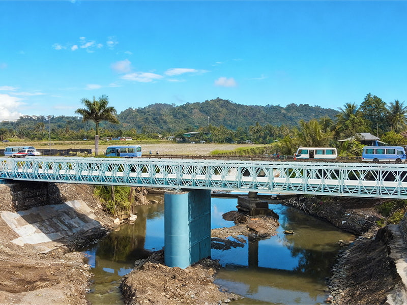 CB 200 Bailey Bridge Pont Bailey renforcé à double rangée et monocouche de 48 mètres